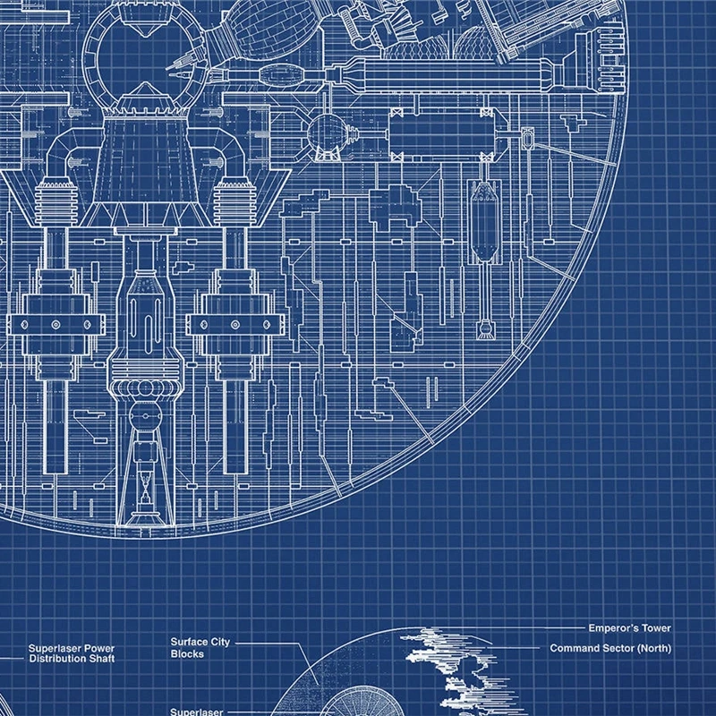 Звездные войны, Звезда смерти, рисунок на стену, холст, плакаты, принты, схема, художественная живопись, картина для гостиной, домашний декор