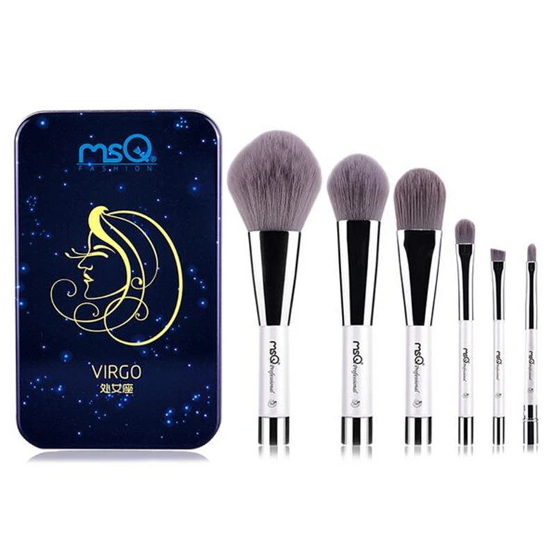 

MSQ 12 constellation series 6pcs portable short handle makeup brush set Constellation magnet box A full set of makeup brushes