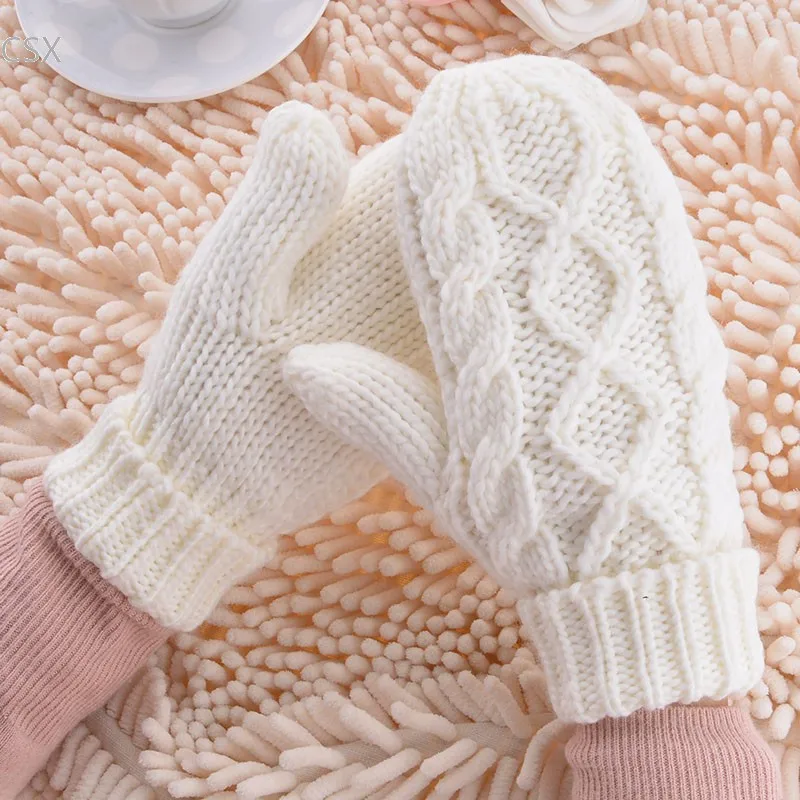 MwOiiOwM Бесплатная доставка Теплые зимние женские перчатки 8 цветов женские милые вязаные перчатки подарок для девочек 24