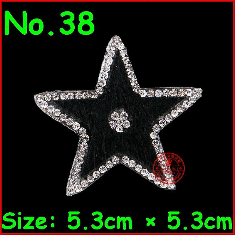 

3 pcs/Lot Hot Black Star design hot fix rhinestone Heat transfer design iron on motifs Applique Motifs Crystal Diy Accessories