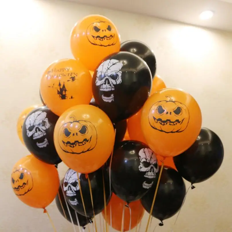 

AVEBIEN 10inch 2.2g Halloween Balloon Combo of Smooth Thick Decorative Balloons Orange and Black Baloons 10pcs Mixed Batch