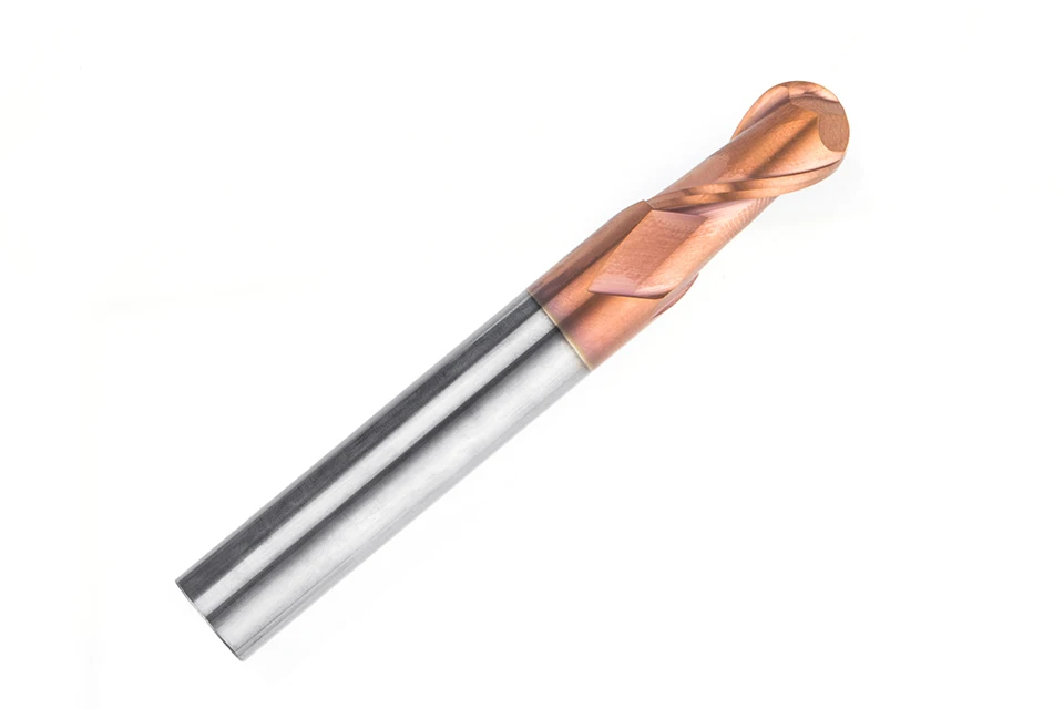 HUHAO 1pc HRC50 Tapered Ball Nose End Mill Tungsten Coated Ball Head Cutter Tungsten Steel R0.5-R6mm CNC Engraving Bit