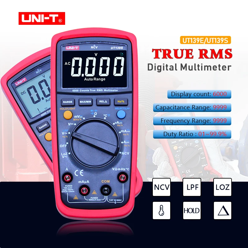 UNI-T UT139E True RMS auto range Digital Multimeter LPF low pass filter LoZ low impedance input +temperature test TN LCD display цена UNI-T UT139E True RMS auto range Digital Multimeter LPF low pass filter LoZ low impedance input +temperature test TN LCD display цены онлайн