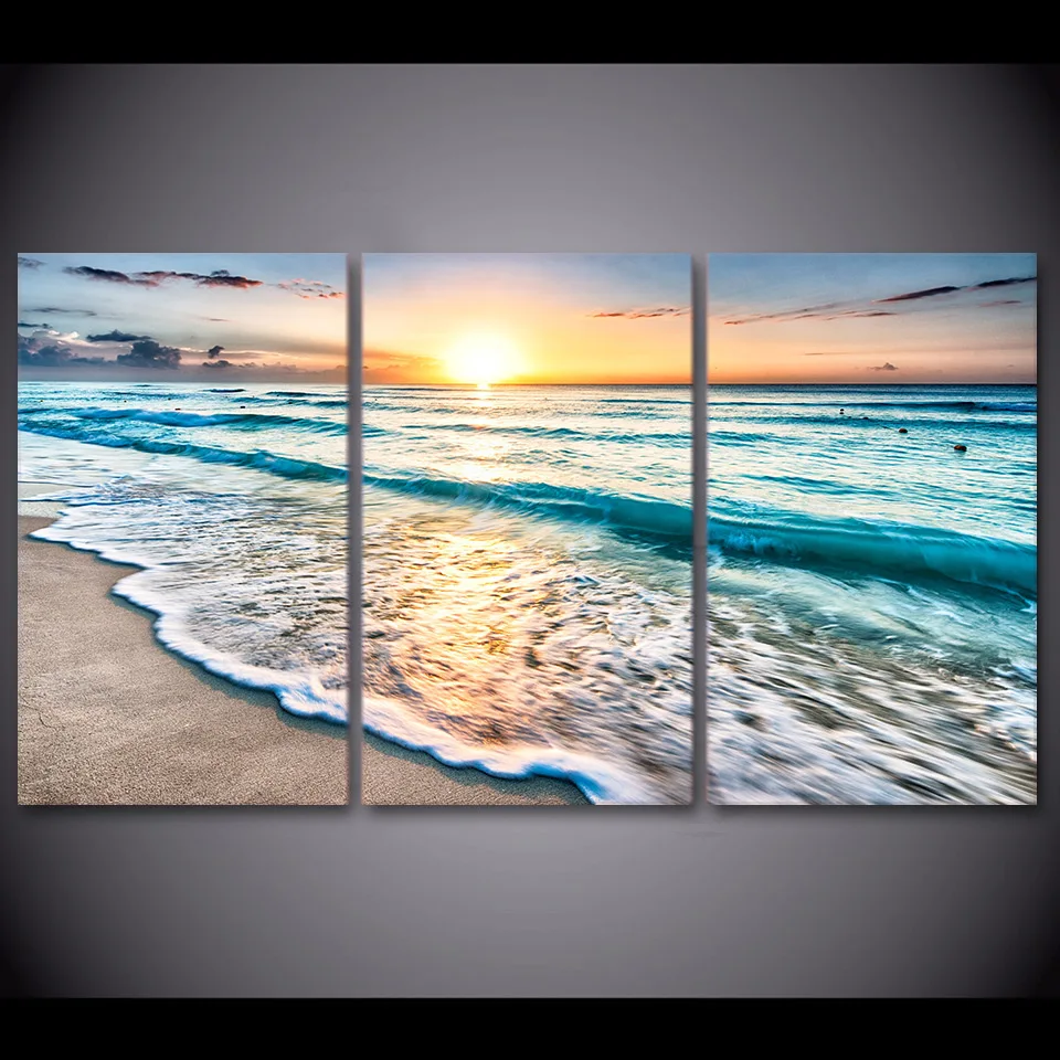 Get Hd Printed Canvas Poster Framework Wall Art 3 Pieces Beach Waves For Android Wallpaper Hd Printed Canvas Poster Framework Wall Art 3 Pieces Beach Waves For iPhone Free