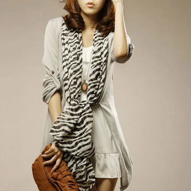 Модная многоразовая Женская шаль с принтом зебры, длинный женский шарф с принтом зебры, большой шарф в полоску, Всесезонная распродажа QL