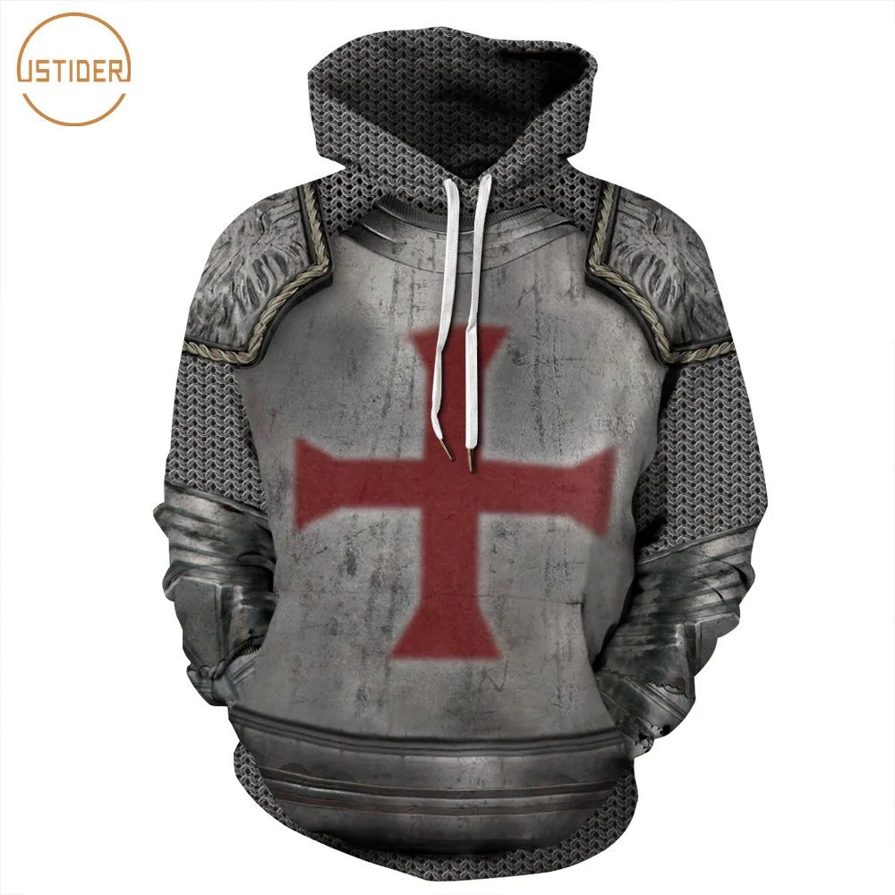 

ISTider 2019 New Punk Men Women 3D Hoodies Printed Helmet and Iron Armor Hooded Thin 3D Sweatshirts Hip Hop Hoody Tops Tracksuit