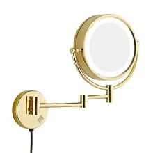 Настенное зеркало в ванную комнату 8 дюймов 3X/5X/7X/10X увеличительное стекло светодиодный светильник туалетное зеркало можно растянуть и укоротить