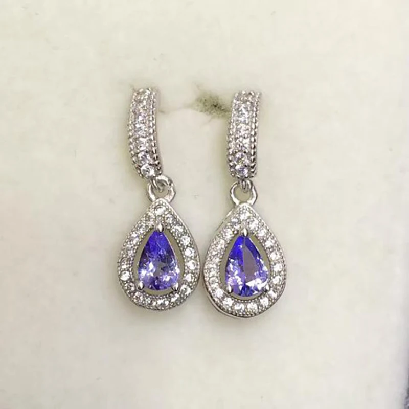 

Brincos Oorbellen Qi Xuan_Fashion Jewelry_Blue Stone Fashion Earrings_S925 Solid Silver Blue Earrings_Factory Directly Sales