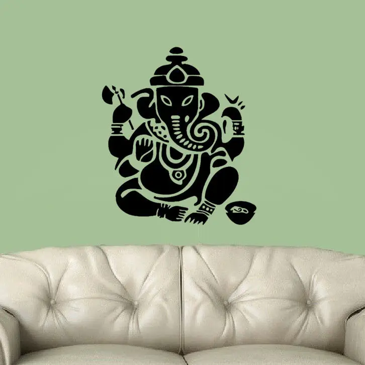 

Removable Indian Pattern Wall Mural Elephant Ganesha Lord Wall Sticker Vinyl Wall Sticker For Home Bedroom Art Decoration Y-514