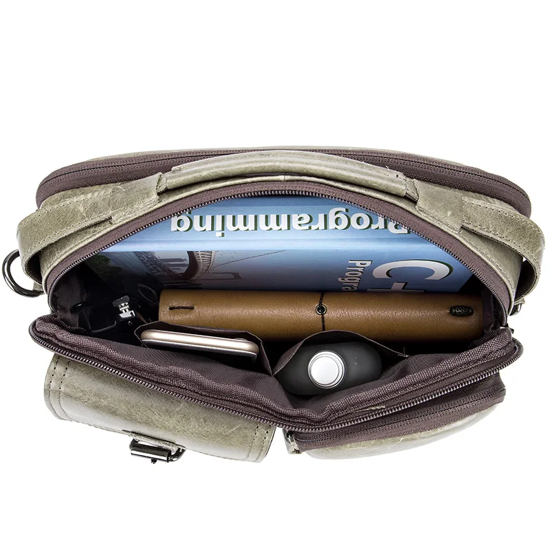 Tanie Biznesowa torebka ze skóry naturalnej dla mężczyzny małe męskie torby na ramię skóra bydlęca mężczyźni Flap Zipper torebka na długim pasku w jednolitym kolorze czarne tornistry