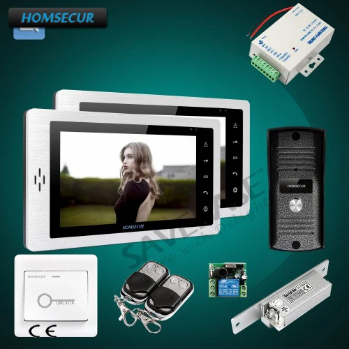 

HOMSECUR 7" Wired Video Door Entry Security Intercom with Metal Case Camera + Outdoor Monitoring 1C2M+Strike Lock