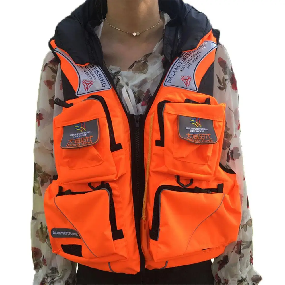 للجنسين المهنية سترة نجاة الكبار متعددة الوظائف البرتقال عاكس الانجراف تصفح دعوى الصيد الحياة سترة جاكيتات دروبشيب