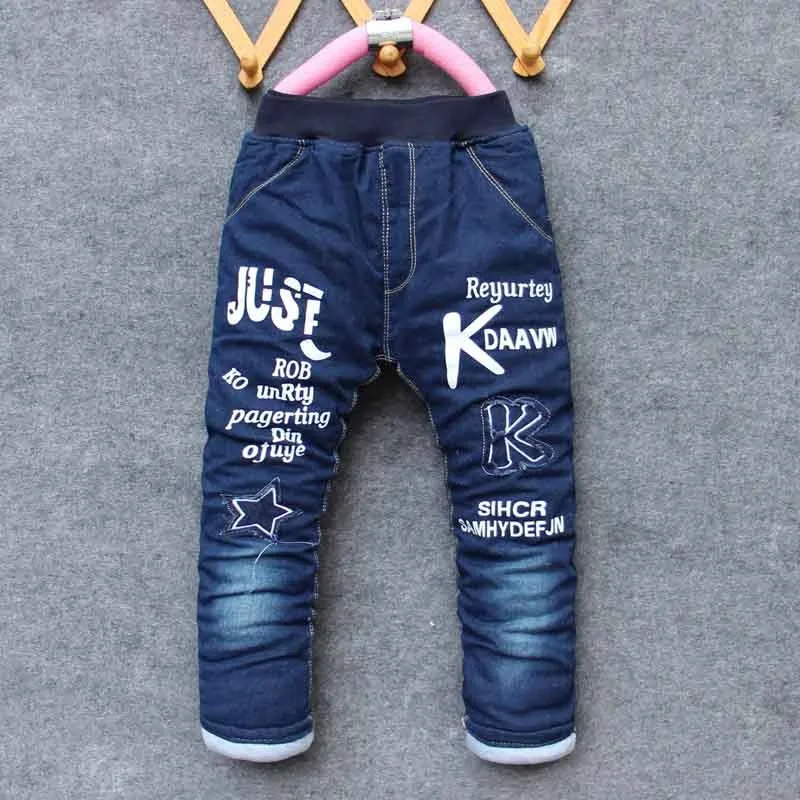 

BibiCola winter baby boys pants kids boys jeans pants thick warm trousers jeans for children Winter warm boy children pants