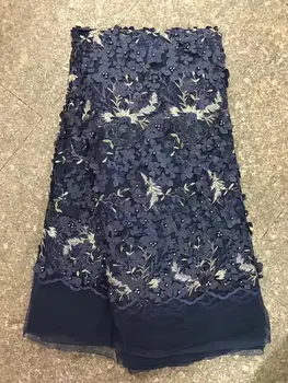 

Wholeslae 3D Flower Fabric High Quality African French Lace Fabric African Tulle Beaded Lace Fabric For Nigerian Wedding Dress