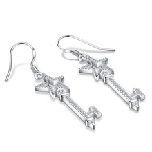 Fashion star pendant earrings female glamour solid 925 silver earrings beautiful sterling silver earrings girl jewelry