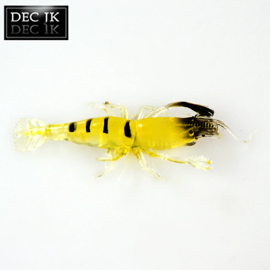 12PCS Artificial Shrimp Fishing Bait Sabiki Crank Baits Soft Silicone Fake Lures Slow Sinking Plug Worm Suit For Fishing Lure Set (2)
