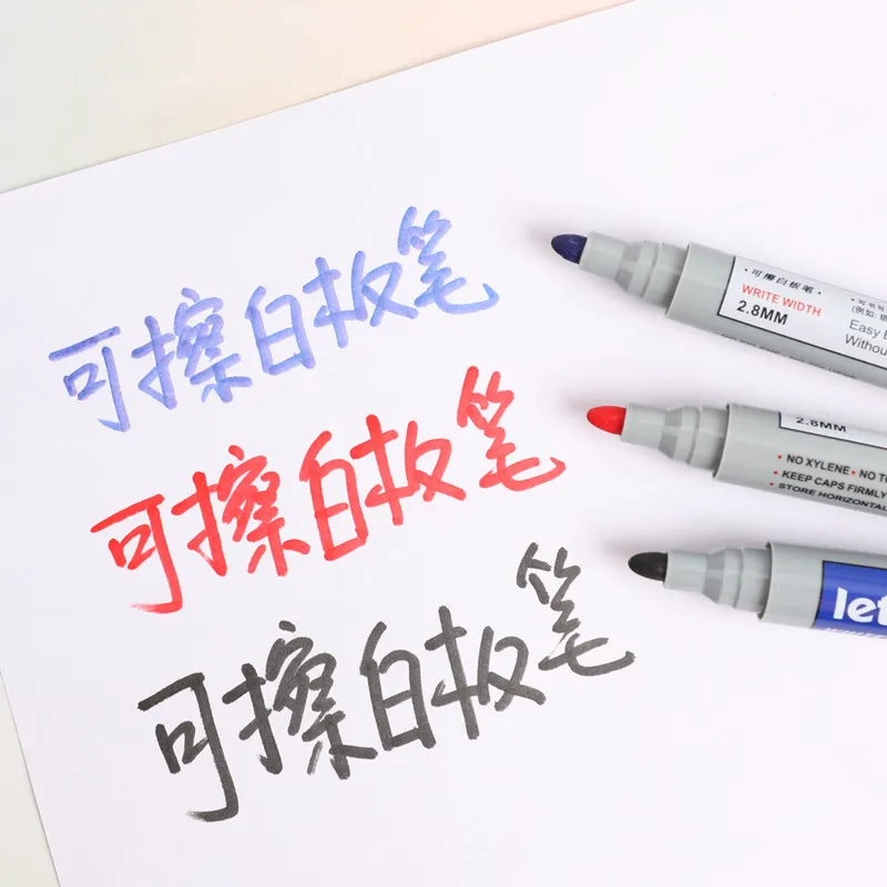 1 pcs High quality felt marker pen black red blue erasable Whiteboard pen writing point 2.8mm for Office school