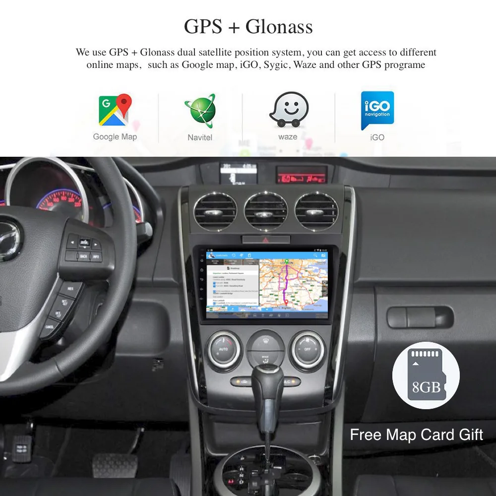 Sale Android 9.0 Car Radio 2 Din GPS Navi for Mazda CX7 CX-7 2008 2009 2010 2011 - 2014 2015 PX6 DSP IPS 4Gb+64Gb 6-Core RDS WIFI BT 1