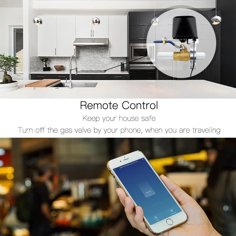  Wifi Smart Valve Home Automation System Valve Control for Gas Or Water Voice Control Work With Alex - 33027108793