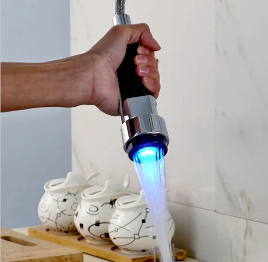 

Chrome Replacement Kitchen Faucet LED Light Hand Sprayer Head