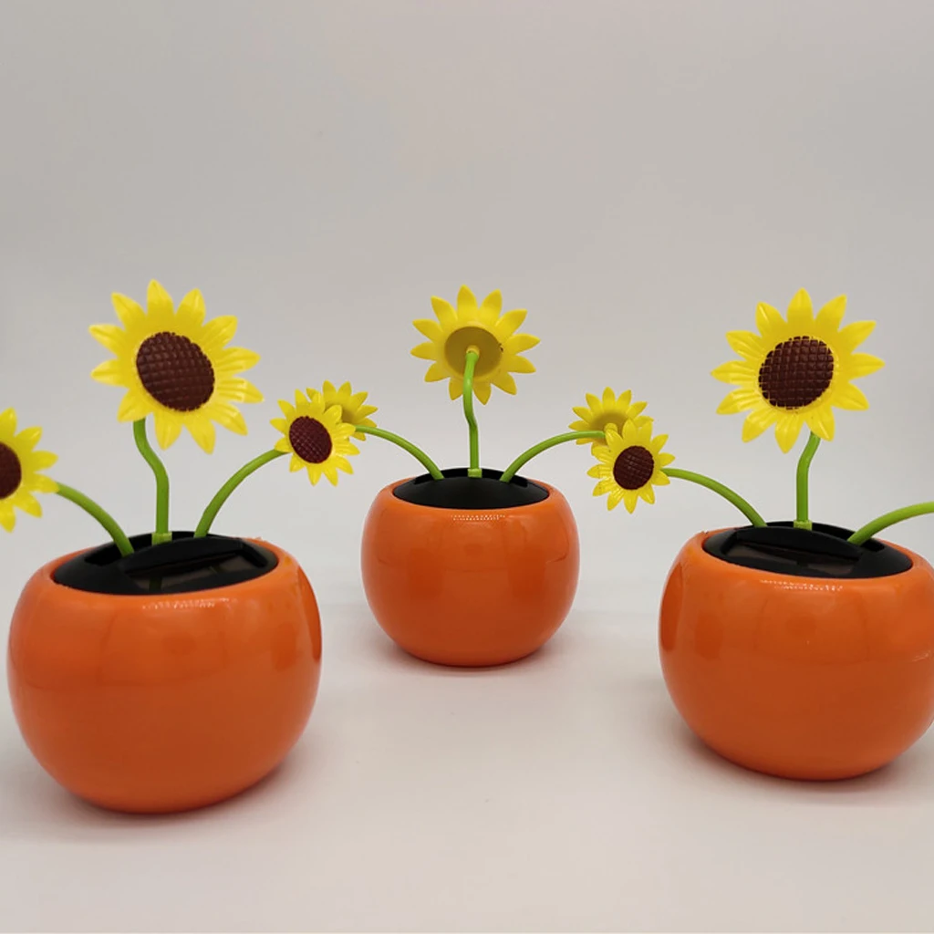 Solar Powered Solar Powered toy Dancing Flower Toy Plastic Sun Catcher Sunflower 