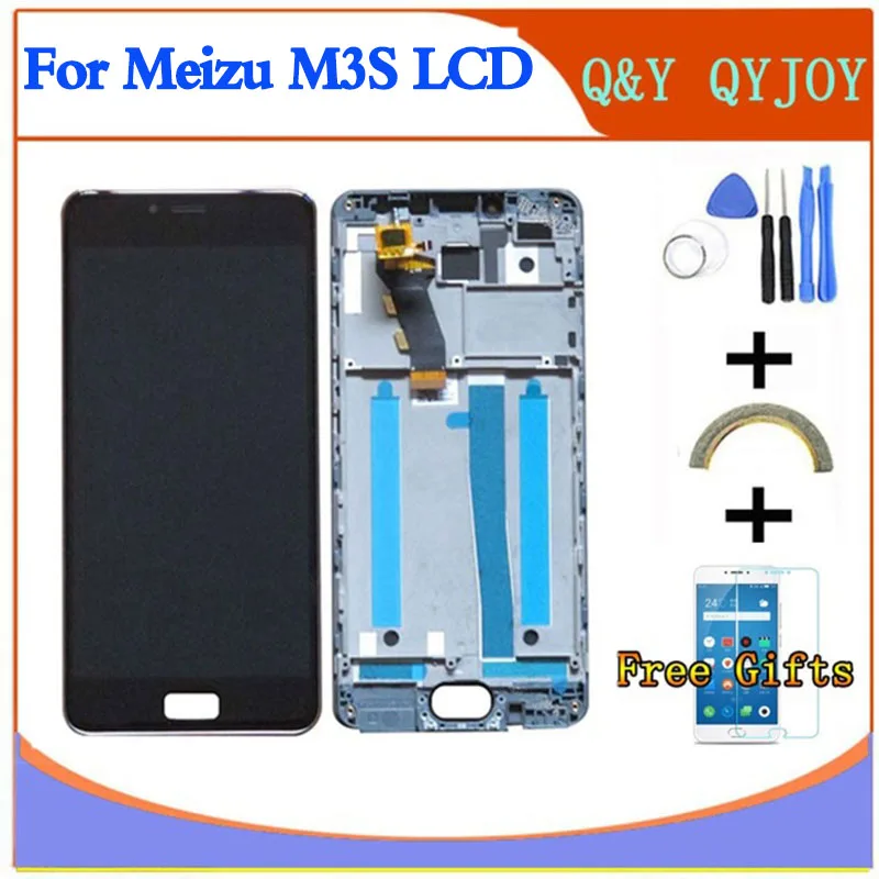 Цена AAA ЖК дисплей для MEIZU M3S mini Y685H ЖК дисплей с новой рамкой Замена экрана для MEILAN 3S Digiziter сборка