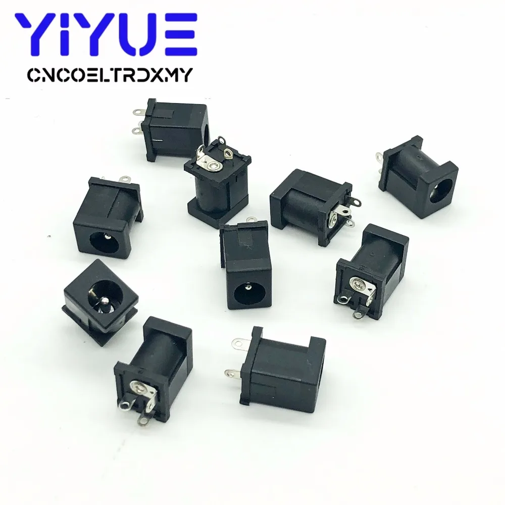 10pcs DC-012A 5.5*2.1MM DC Power Jack socket Connector DC JACK Vertical three feet