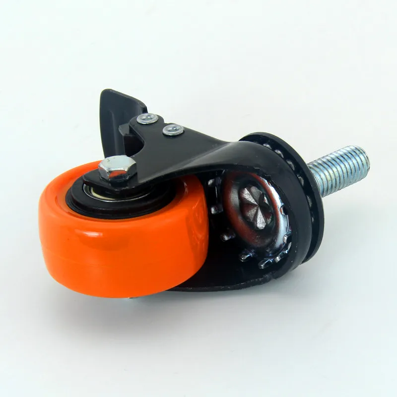 1.5 inch 2 caster wheel screw with brake wear muted furniture roundin