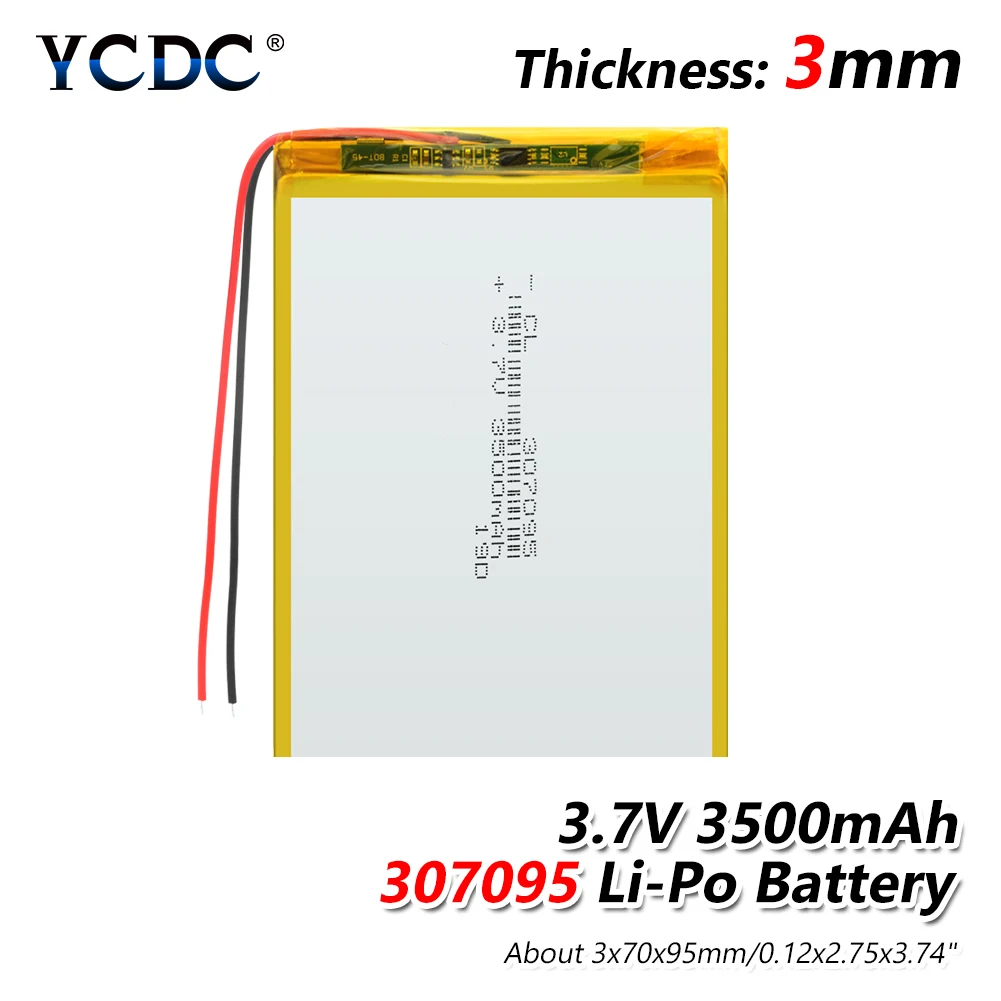 

1/2/4pcs 307095 3.7V 3500mah Lithium Polymer Battery Rechargeable Lipo Li-polymer For Tablet Mp4 Toys 307095 Replacement Cell