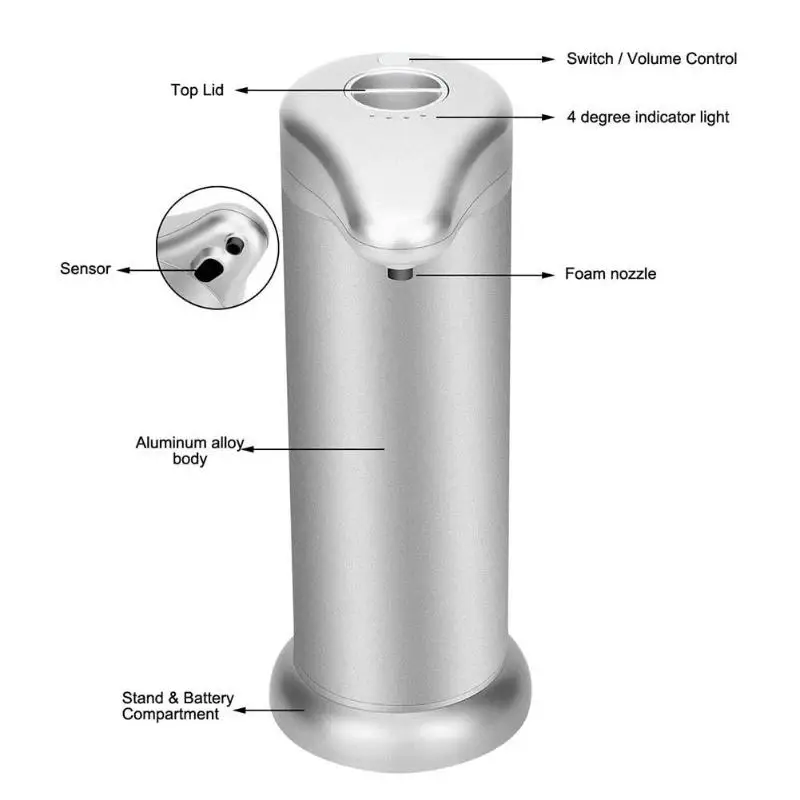 300 мл Бесконтактный автоматический инфракрасный дозатор для мыла с датчиком, контейнер для жидкого мыла из алюминиевого сплава, дозатор жидкого мыла, высокое качество