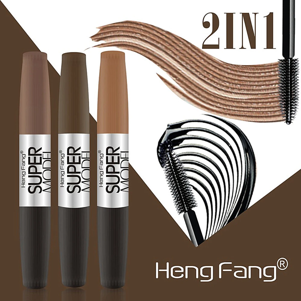 1 PC 2 in 1 Double-head Design Eyebrow Cream Mascara Combination Long-lasting Makeup No Blooming Waterproof make up Tool TSLM2