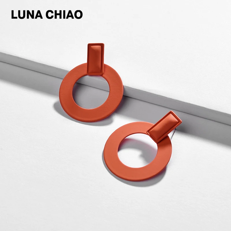 LUNA CHIAO модные ювелирные изделия ZA матовые цветные круглые металлические