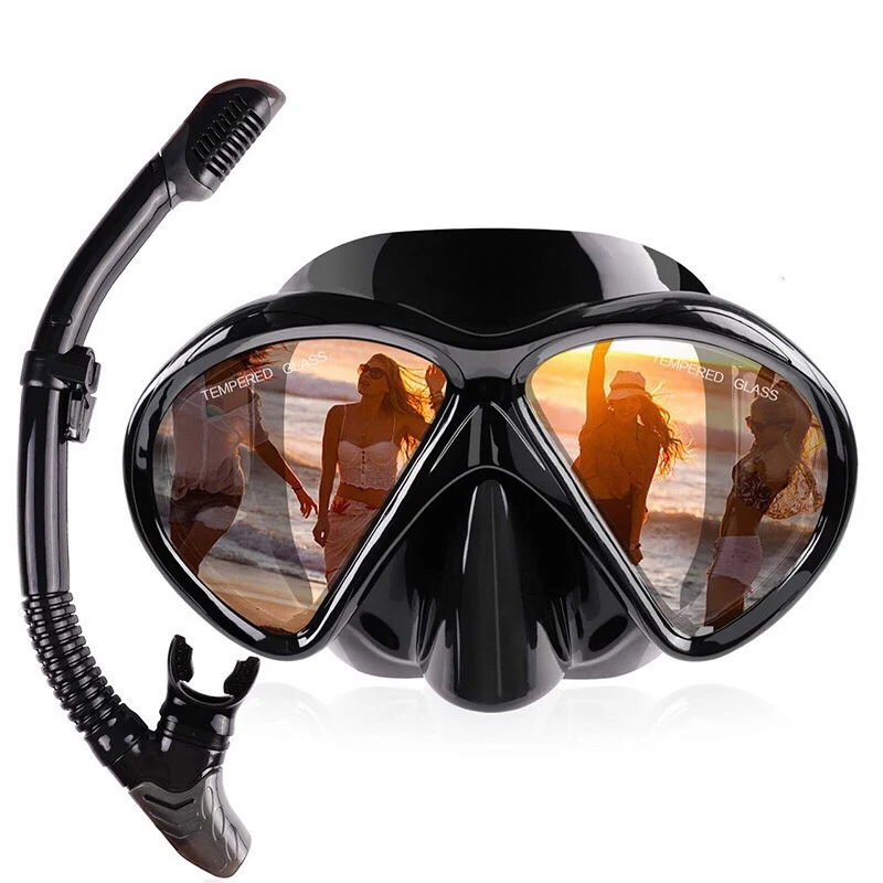 

2019 Professional Scuba Diving Mask Silicone Mask Snorkel Anti-fog Diving Mask Snorkel Full Dry Tube Underwater Swim Equipment