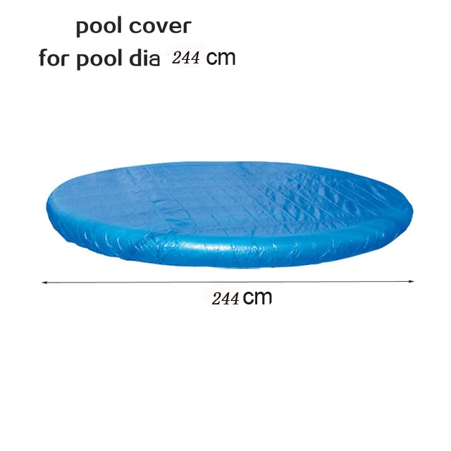 New Swimming Pool Cover Cloth Cloth Bracket Pool Cover Inflatable Swimming Pool Dust Cover Diaper Round Durable PE Cloth - Цвет: 244cm cap