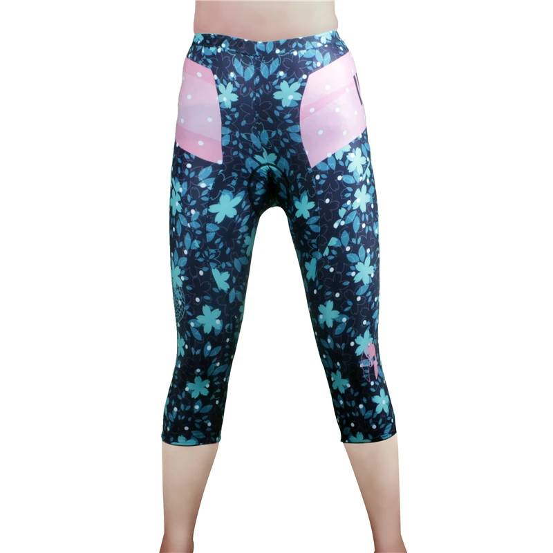 ILPALADINO Summer Cycling Pants Women 3D Padded Outdoor Sports Running Shorts Bike Bicycle Cropped Trousers 3/4 Capri Pants