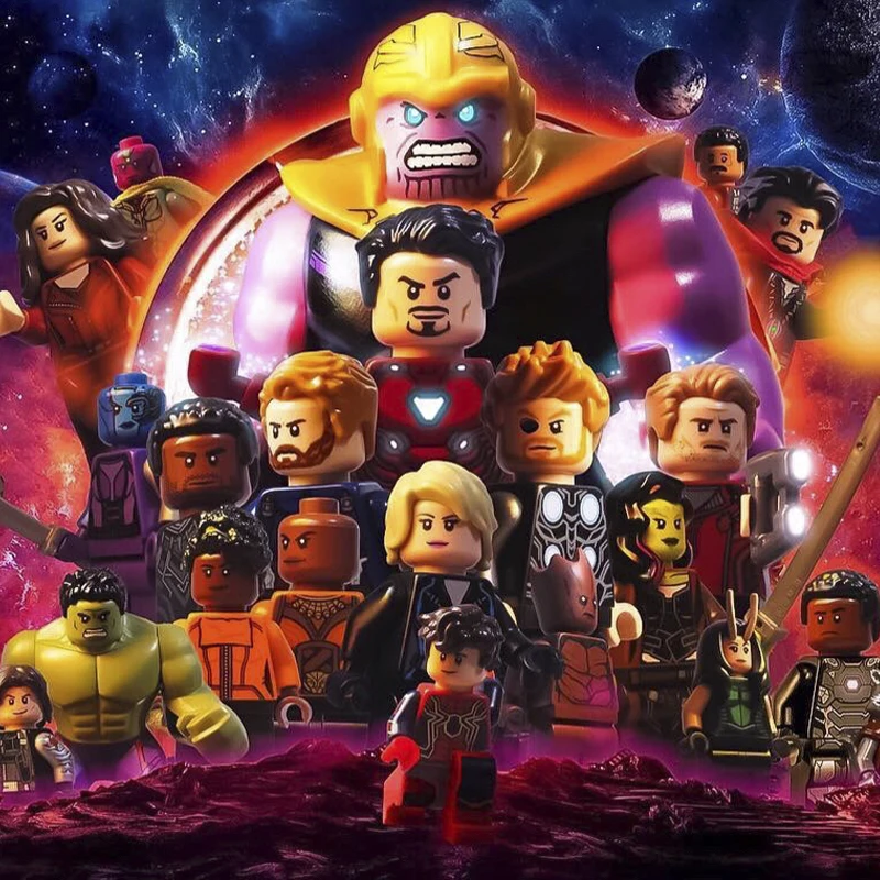 

LEGOINGLYS Marvel Figures Avengers Super Hero Thanos Captain American Hulk Spider Man Iron Man Brick Building Block Children Toy