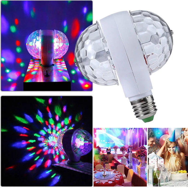 Диско светильник с шариками 6 Вт E27 RGB вращающийся сценический светодиодный