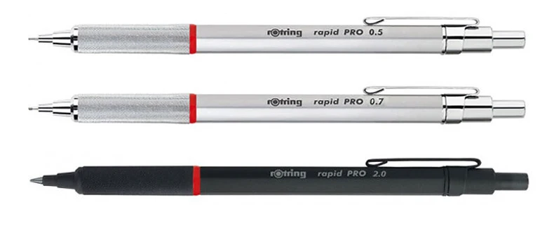 Топ Германия Rotring Rapid Pro механический карандаш Выдвижная головка металлический механический карандаш 0,5/0,7/2,0 мм 1 шт