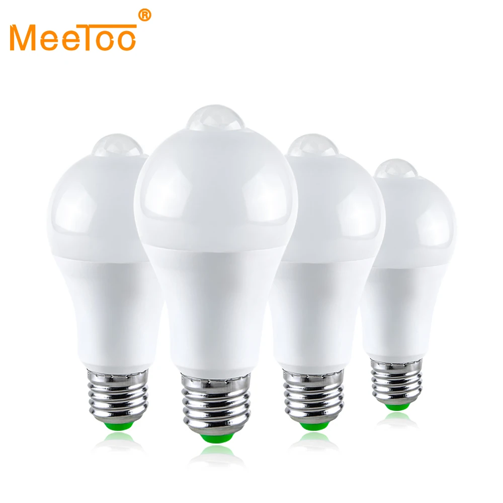 4 шт. PIR датчик движения Светодиодная лампа E27 B22 12 Вт 18 Авто умная мощность LED