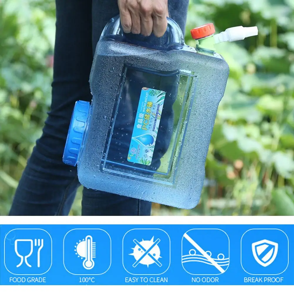 18L открытый автомобиль ведро воды BPA бесплатно многоразовые Пластик бутылка для воды большой Ёмкость резервуар для воды для путешествий