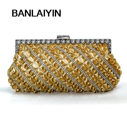 

WholeTide 5*Diamond Hand Bag Gold Lace Skirt Dinner