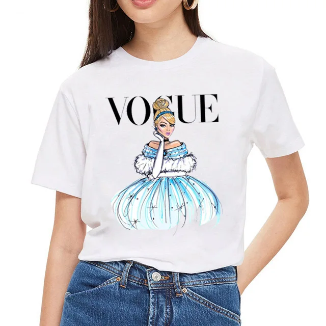 

ZOGANKI Punk Women T Shirt Summer Women T-Shirts Short Sleeve Lovely Tops Tee Female Cartoon Printed Tees Shirt
