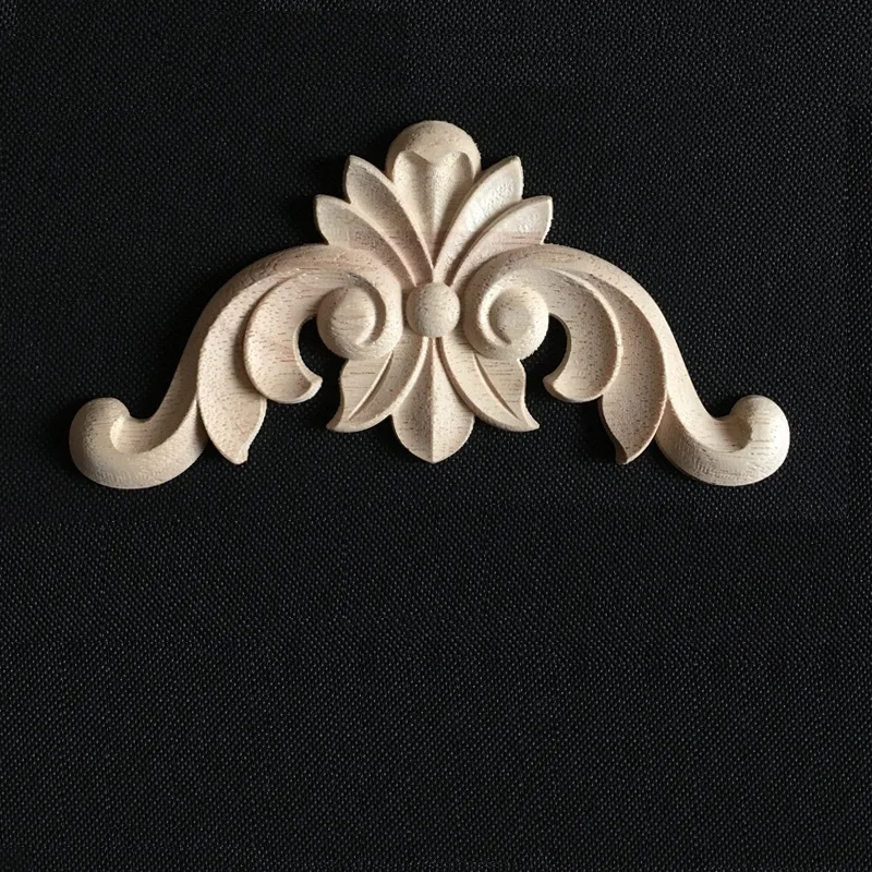 

ECM#3 Solid Wood Applique European Background Wall Drawer Door Wardrobe Furniture Accessories Decorative Carved Piece