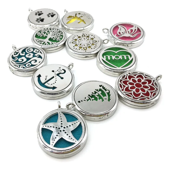 

Hot 20pcs mixed Magnetic Aromatherapy Diffuser Necklaces Perfume Locket Pendant Essential Oil Scent Locket Necklace wholesale