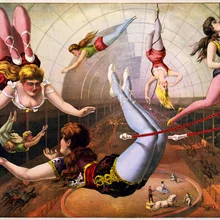 Póster de circo Vintage para mujer, cuadros de lienzo clásicos de trapecio, pósteres de pared, pegatinas para decoración del hogar, regalo