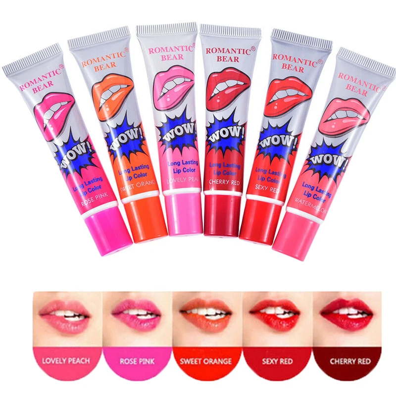 

6 Colors Peel Off Liquid Lipstick Waterproof Long Lasting Lip Gloss Lint Mask Makeup Tattoo Matte Lipgloss Lipsticks Cosmetic
