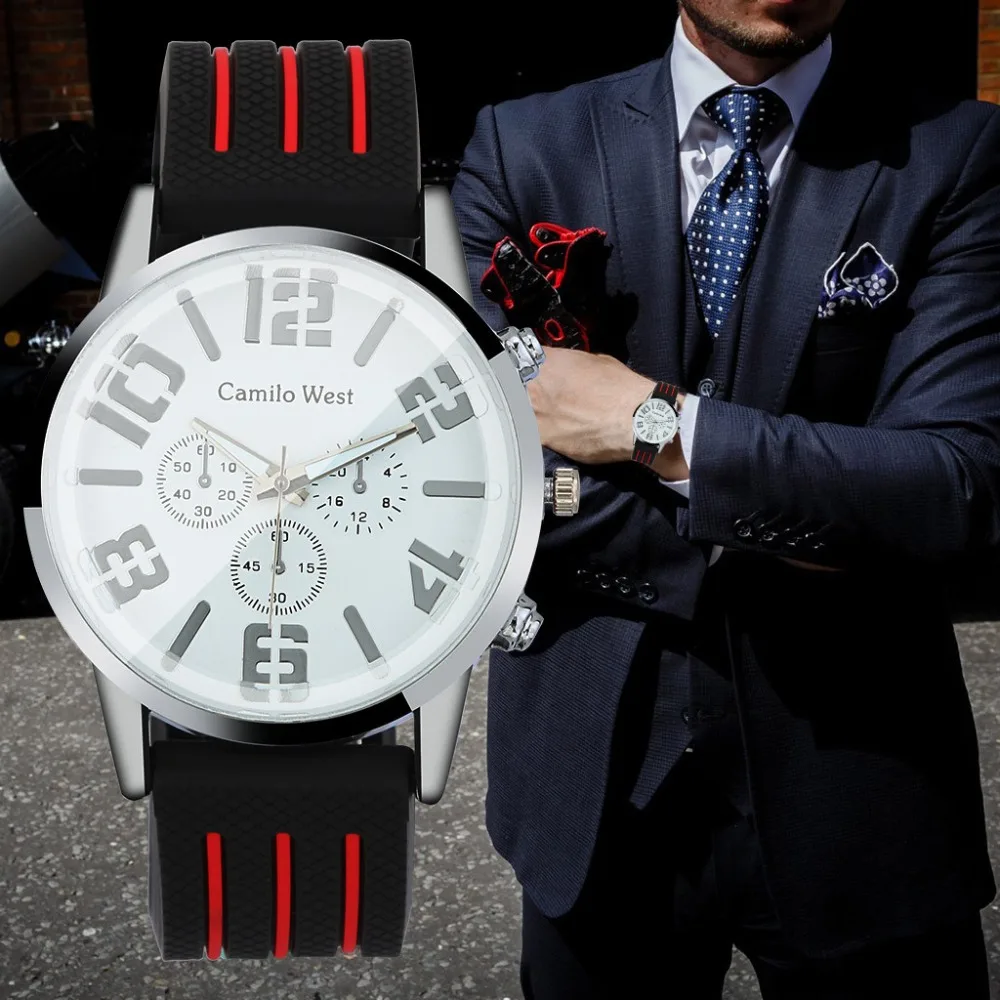 

Beat Selling Mens Watch Solid Color Disc Quartz Wristwatch Simple Male Watches Fashion Silicone Strap Clock Horloges Mannen@50