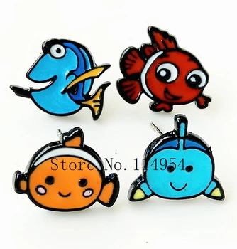 

20 pairs Alloy Enamel Lovely Cartoon fish Earrings Jewelry Stud Earring EE-36