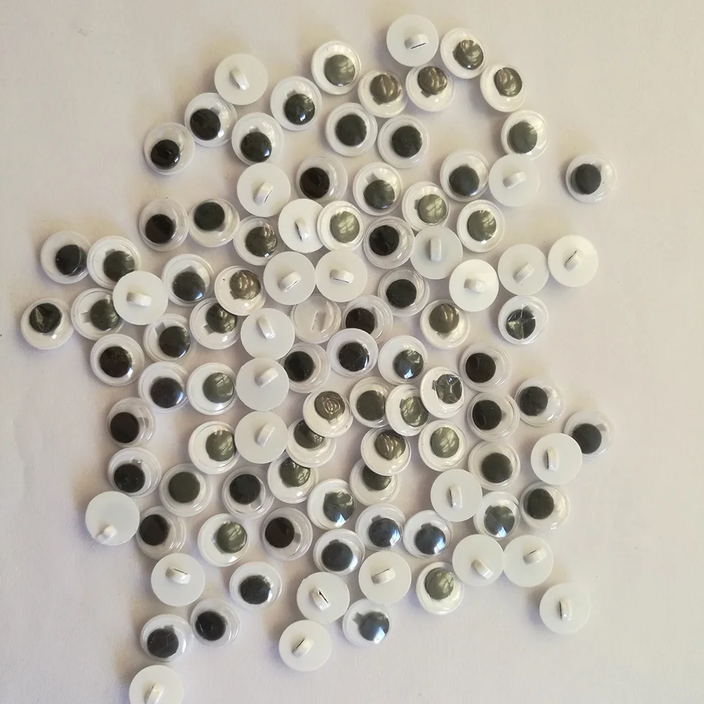 

Plastic Eyes for Crafts 100PC 12MM Round Sew on Sew-on Wiggly Google Eyes Plastic Cartoon Animal Eyeballs Eyes Dolls Accessories
