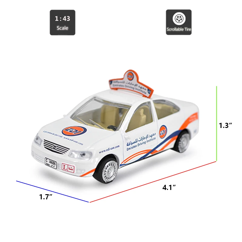 HOMMAT моделирование 1:43 Масштаб Nissan Sunny Дубай Такси модель автомобиля литой